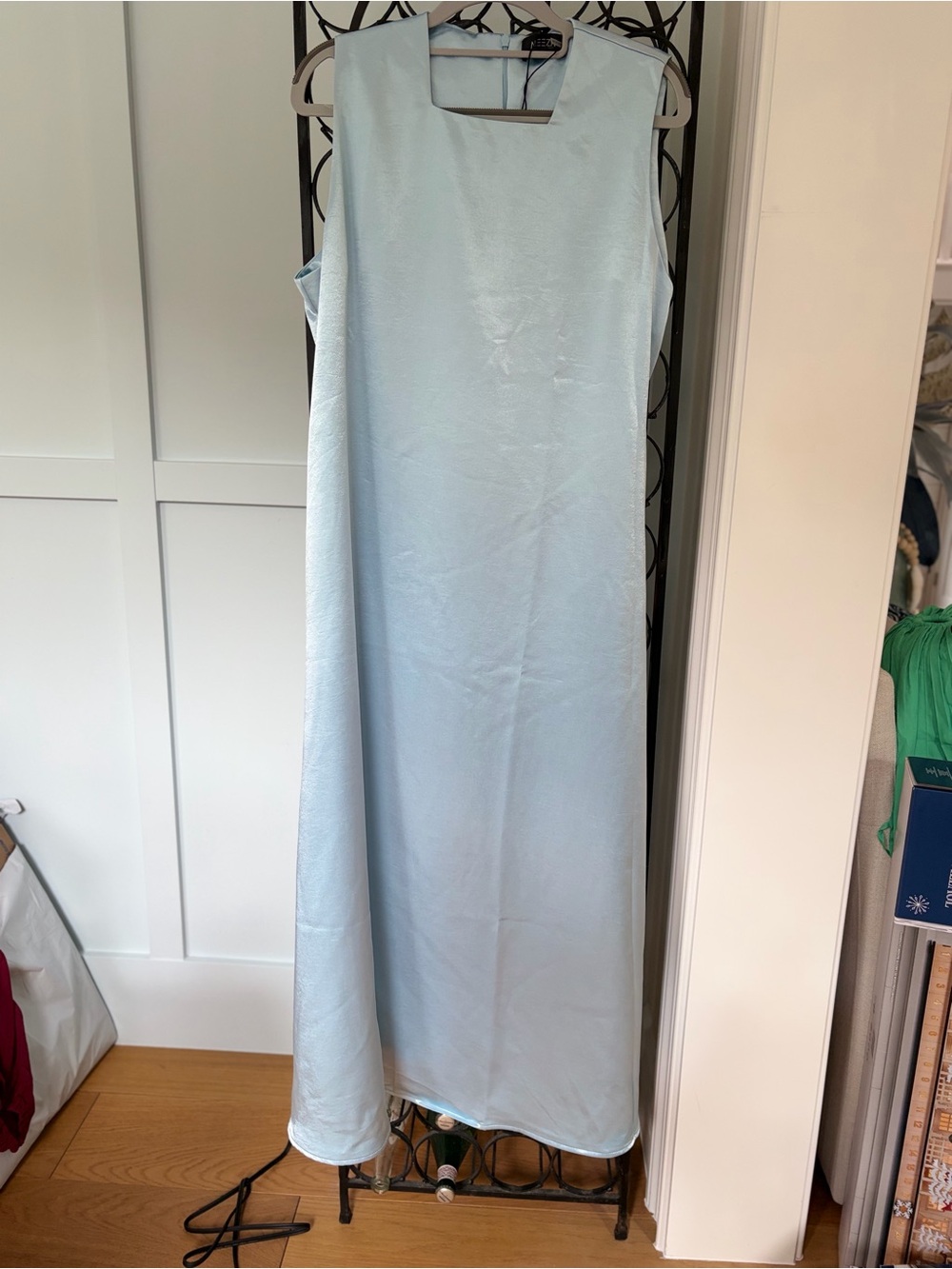 Aleeza Paris Powder Blue Sleeveless Maxi Dress — Classic Minimalist Style